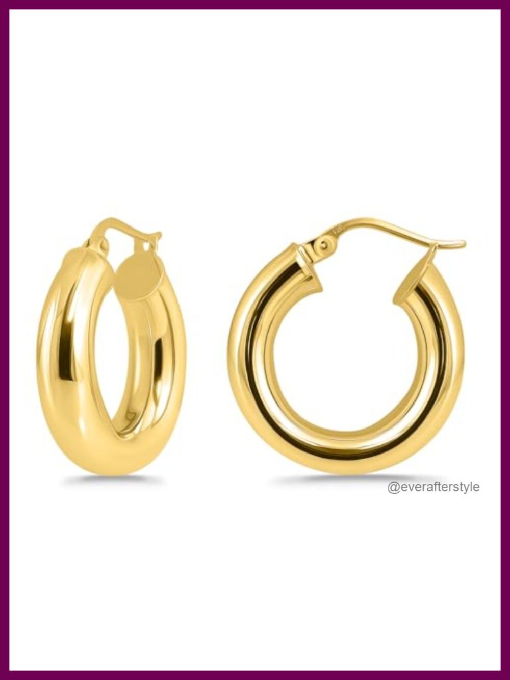 Sterling Silver Chunky Click-Top Hoop Earrings High Polished 5mm Thick